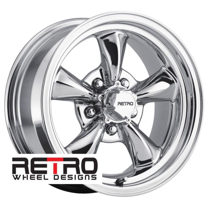 15x7" retro chrome wheels rims 5x4.75" lug pattern for chevy camaro 67-81