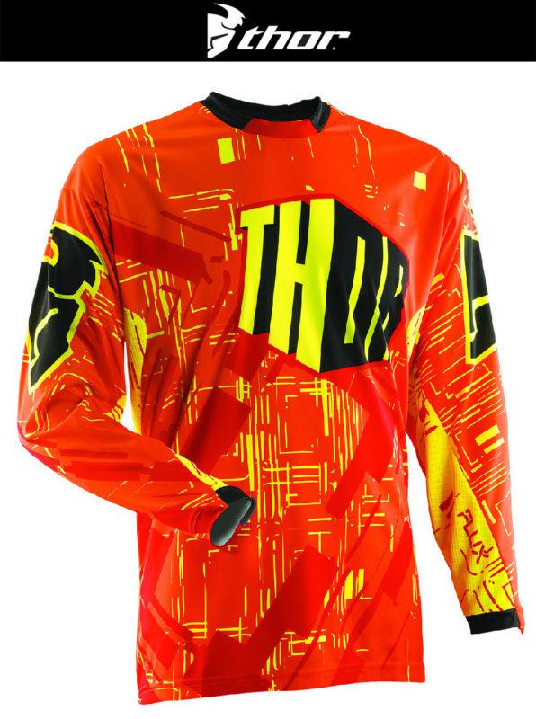 Thor flux block yellow orange dirt bike jersey motocross mx atv 2014