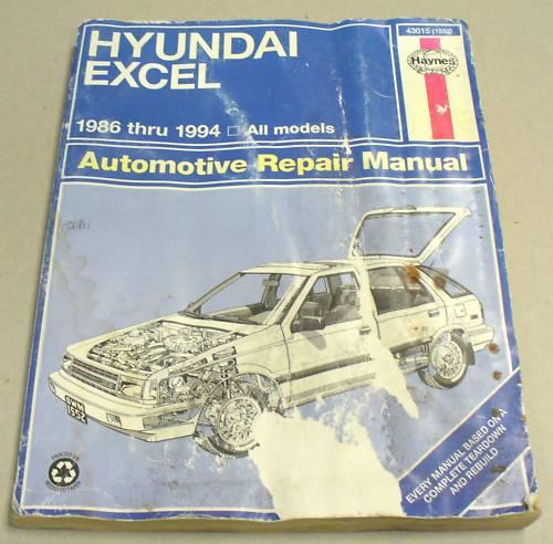 Haynes repair manual 86-94 hyundai excel - all models