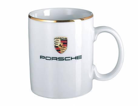 Porsche crest coffee cup / mug   with  porsche logo, free usa shipping