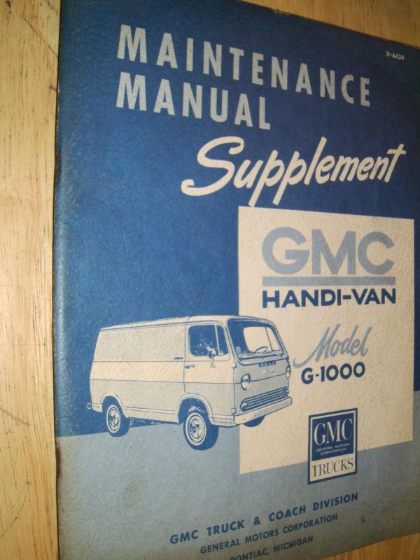 1964 gmc van shop manual original supplement book to the 1962 truck book