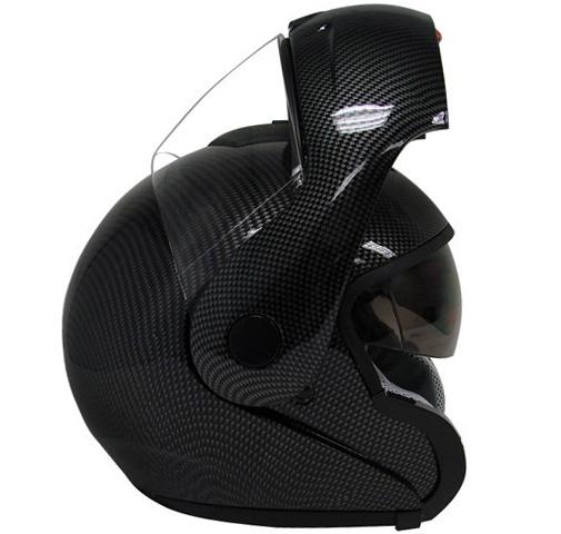 Flip up modular full face motorcycle helmet carbon fiber dual shield sun visor~l