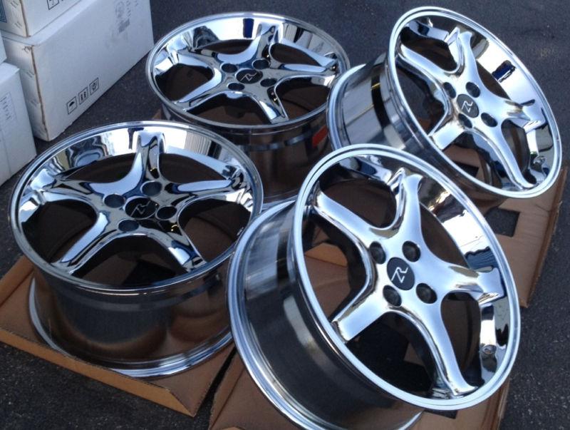 Chrome mustang cobra r style wheels 17x8 & 17x9"  17 inch, 17", 4 lug rims