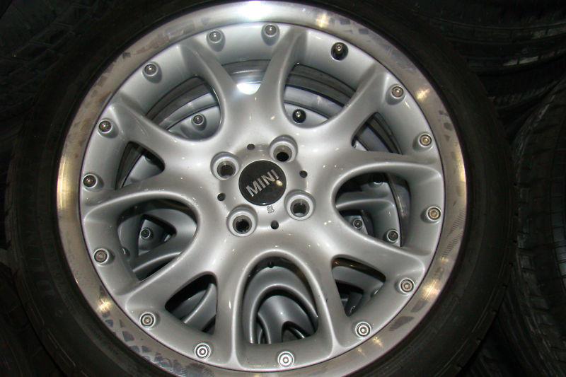 Mini cooper oem r98 web spoke 17" wheel/tire/center cap set for 5 & 6 series