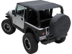 Smittybilt extended safari/bikini top & windshield channel 97-06 jeep wrangler