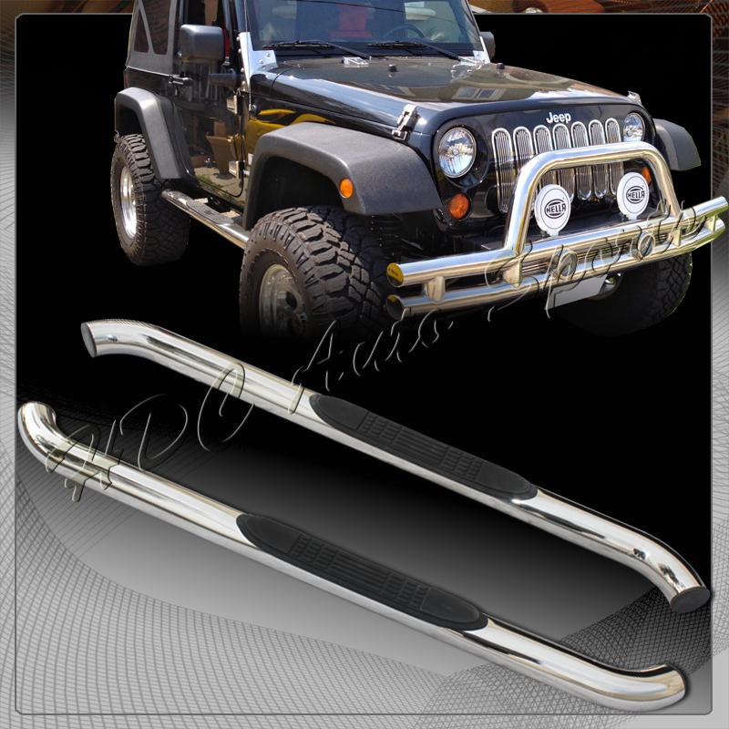 1987-2006 jeep wrangler tj/tj polished stainless steel side step nerf bars