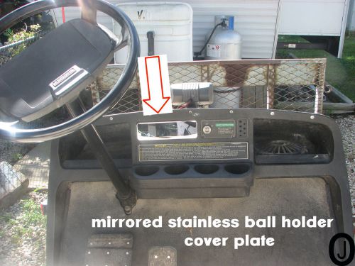 Ezgo golf cart mirrored stainless steel ball holder cover plate