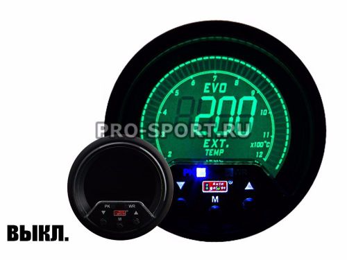 Exhaust gas temperature gauge &#034;evo style&#034;, 60mm, with beeper and indicator