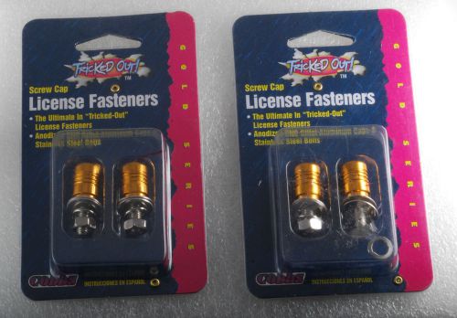 Lot of 2 ultimate tricked out gold license fasteners by cobbs new in package