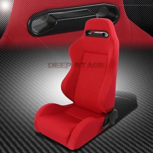 Pair type-r red reclinable sports style racing seats+mounting slider driver side