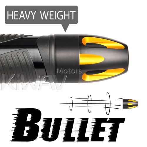 Bar end weights bullet style gold &amp; black + black base pair for bsa bmw bikes