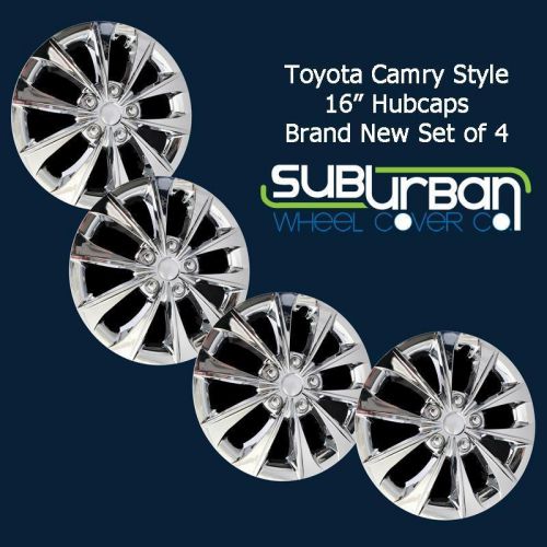 &#039;15 16 toyota camry style # 6505-c 16&#034; chrome hubcaps wheel covers new set 4