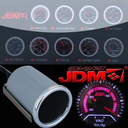 Car motor jdm 2&#034; inch 52mm vacuum ratio vac led smoke tint len gauge meter
