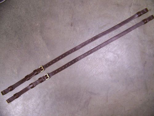 Leather luggage straps for luggage rack/carrier~~(2) set~~brown~~s.brass buckles