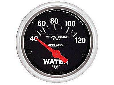 Auto meter 3337-m sport-comp water temperature gauge 2-1/16&#034; electrical
