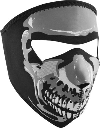 Zanheadgear neoprene full mask glow in the dark chrome skull small - wnfms023g