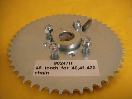 Go cart sprocket and hub for 1&#034; axle ,48 tooth for #40,41 &amp;420 chain  wao:8247h