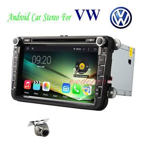 8&#034; android4.4 car dash part dvd player stereo gps radio wifi bt for vw + camera