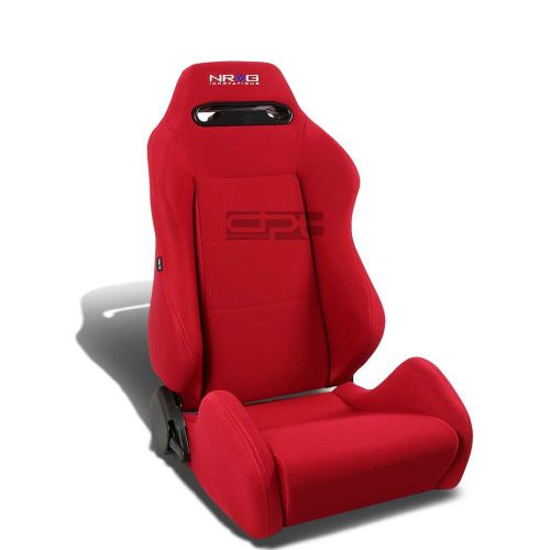 Nrg type-r red reclinable sports racing seats+universal sliders passenger side