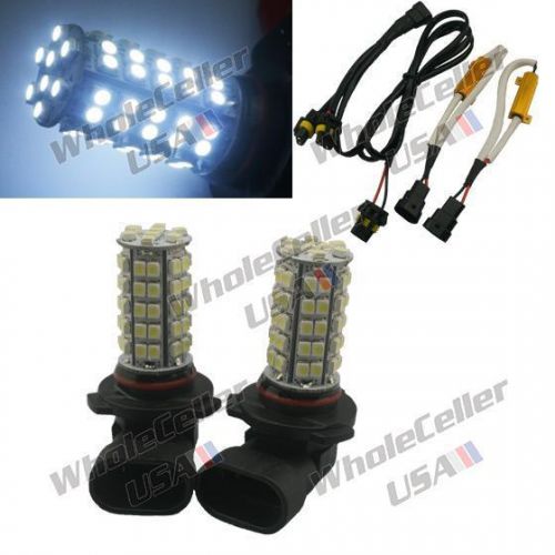 2pcs 9005 white led bulbs w/ decoder set for daytime running lights drl