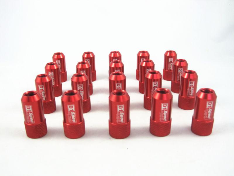 20 pcs jdm anodized red aluminum d1 m12x1.5mm quality wheel rim lug nuts
