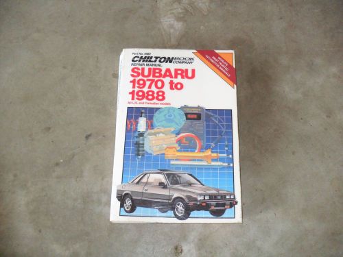 Chiltons subaru 1970 to 1988 repair manual
