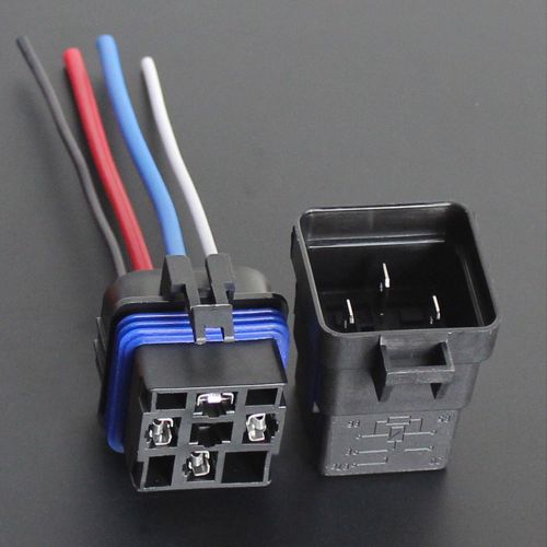 At6 car truck auto 12v 40a spst relay socket plug 4pin 4 wire waterproof
