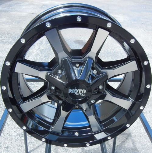 17x8&#034; black moto metal mo970 wheels rims silverado gmc sierra 1500 tahoe tacoma
