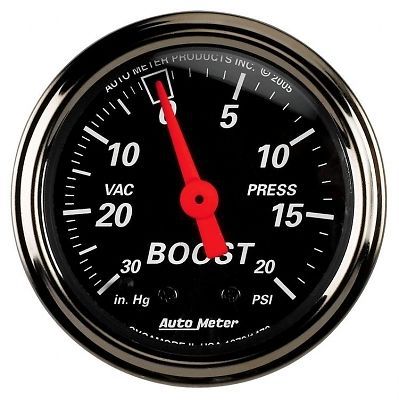 Auto meter 1472 designer black series gauge  2&#034; boost / vacuum (30&#034; hg / 20 psi)