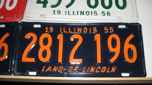 1955 -1956 - 1957 illinois  illonis  plates