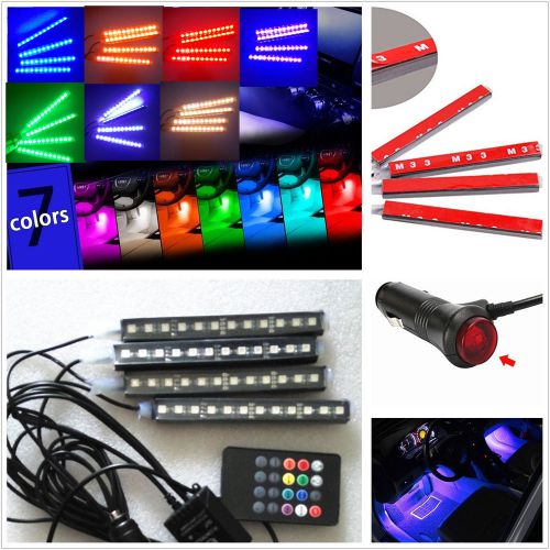12led chips car suv multi-color footwell atmosphere decoration lights waterproof