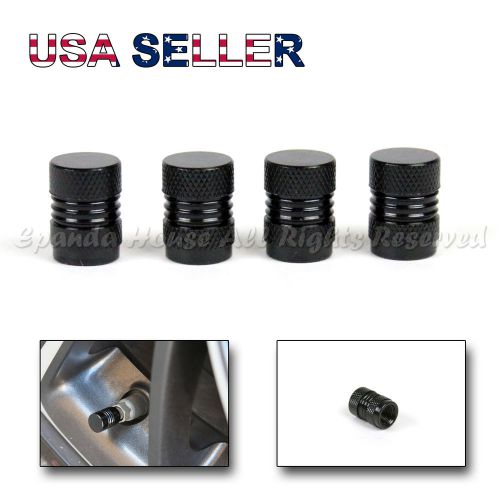 4x usa billet anodized black painted aluminum metal wheel tire valve stem caps