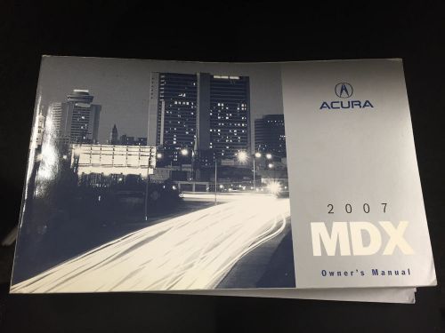 2007 acura mdx owner&#039;s manual