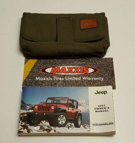 2007 jeep wrangler owners manual x sahara rubicon unlimited 4x4 2wd v6 3.8l