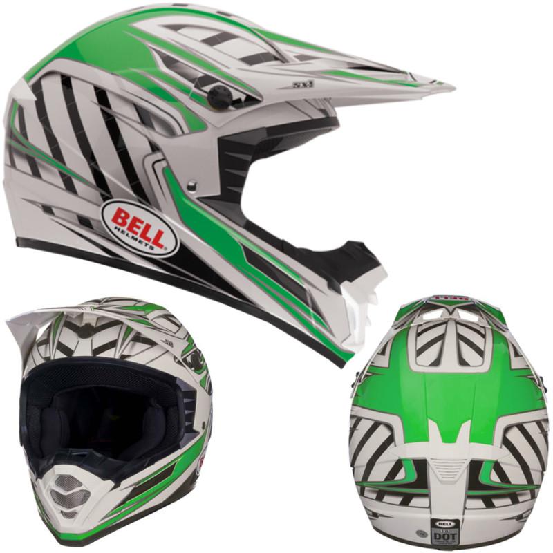 Bell sx-1 switch green grey/green small motocross mx helmet off road dirtbike