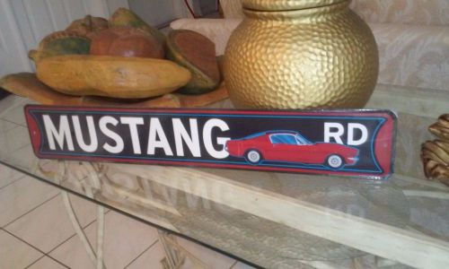 Mustang rd embossed metal with raised letters 21 by 3.5 inches ford mustang,gto