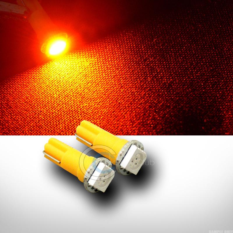2pc amber/orange t5 wedge 1 5050 smd led dashboard light dash board lamp bulbs