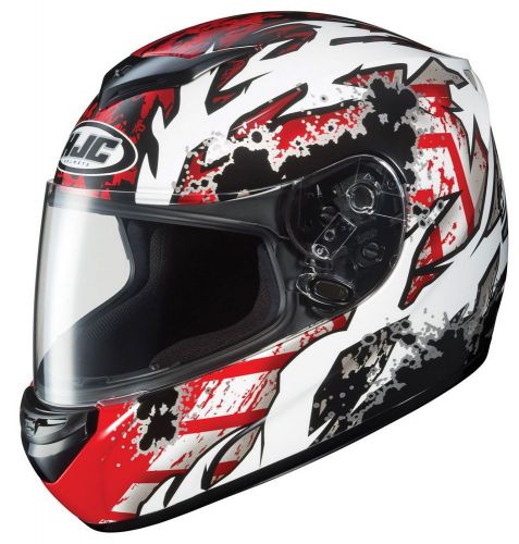 Hjc cs-r2 skarr motorcycle helmet dot white/silver/red adult 2xl xxl