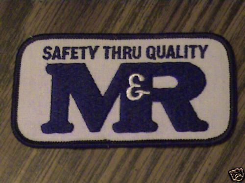 M&amp;r safety thru quality automotive logo advertising original company patch
