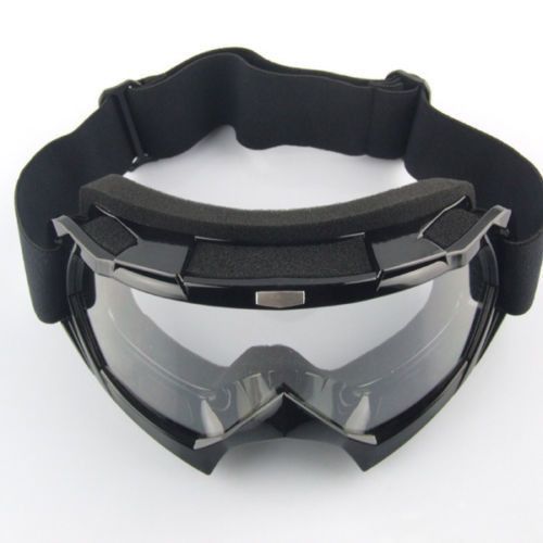 Black motorcycle goggles motocross bike dirt atv mx off-road safety eye-wear new