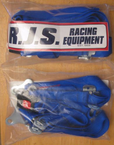 Rjs racing equipment lap belts, pair blue 2015 mfg new