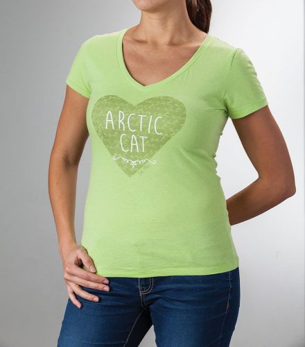Women&#039;s arctic cat v-neck lime t-shirt ~ xl ~ 5263-826