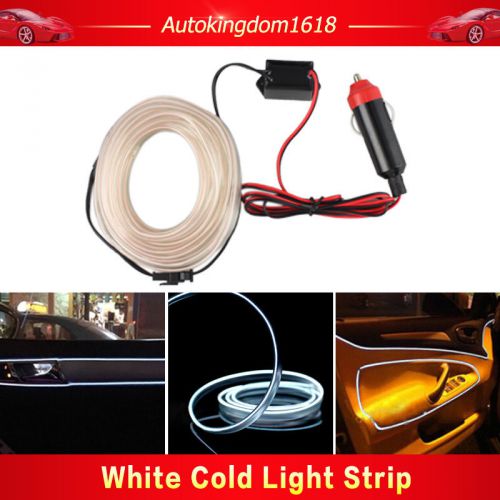 1m white 12v led el wire cold light neon lamp car atmosphere light unique decor