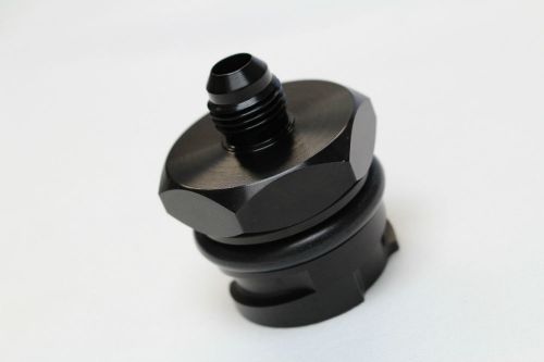 Lsx ls1/ls6/ls2/ls3/ls7 billet black valve cover oil cap w/ -6 an fitting