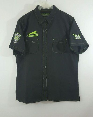 Arcticwear by arctic cat men&#039;s 2x black/lime green short sleeve button shirt