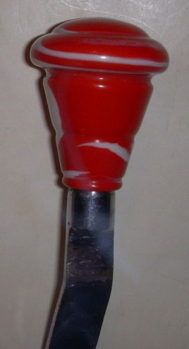 Red&amp;white swirled shift knob knuckle pan flat head cushman indian hot rod trike