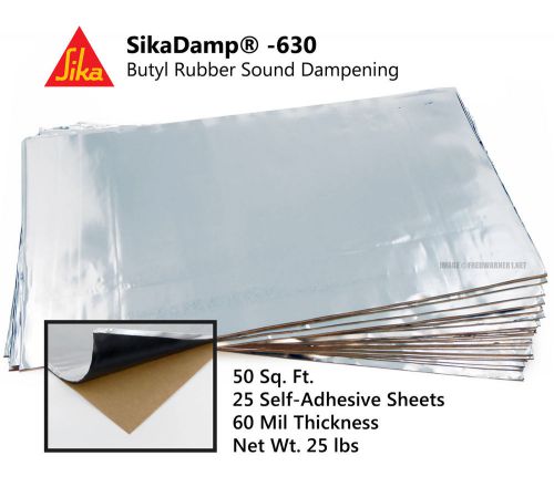 Sikadamp 630 butyl sound deadener 50sqft 60mil self-adhesive insulation mats