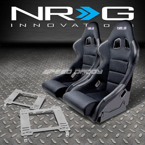 Nrg type-r deep bucket racing seats+stainless steel bracket for 94-05 neon r/t