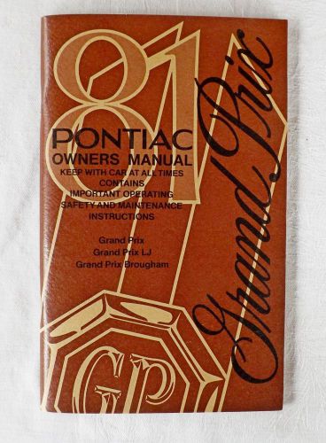 1981 pontiac grand prix owners manual original
