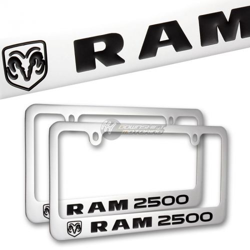 X2 dodge ram 2500 chrome plated brass license plate frame hand painted engraved